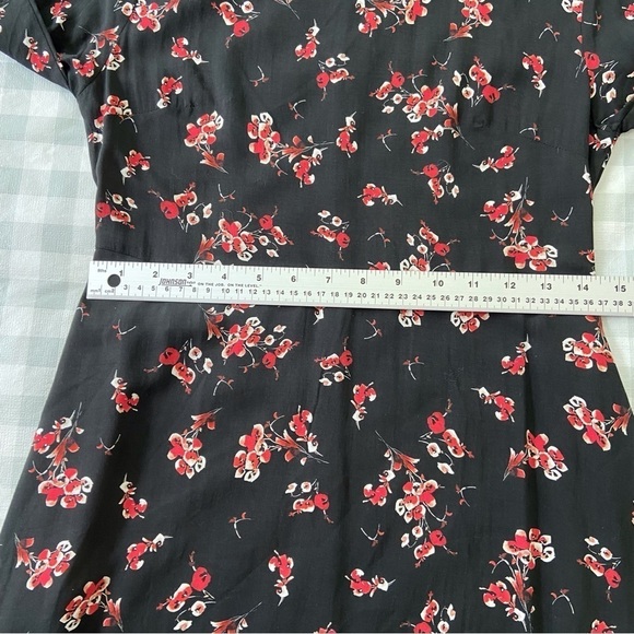 Velvet by Graham & Spencer Juliet printed dress black red long sleeves floral XS - Picture 11 of 16